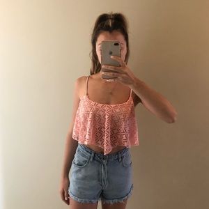 Pink LA Hearts Crop Top